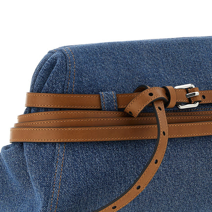 Moschino Blue Cotton Clutch Bag