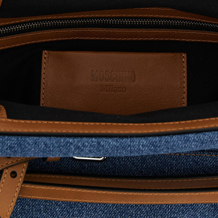 Moschino Blue Cotton Clutch Bag
