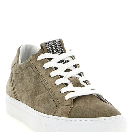 Brunello Cucinelli Gray Calfskin Low Top Sneakers Brunello Cucinelli