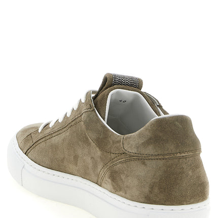 Brunello Cucinelli Gray Calfskin Low Top Sneakers Brunello Cucinelli