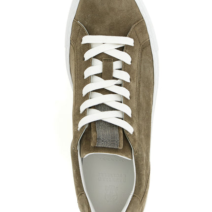 Brunello Cucinelli Gray Calfskin Low Top Sneakers Brunello Cucinelli