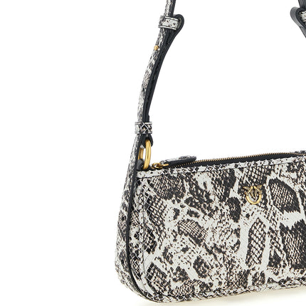 PINKO Gray Calfskin Crossbody Bag