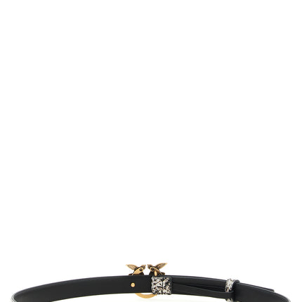 PINKO Gray Calfskin Thin Belt