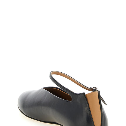 Jil Sander Black Calfskin Ballet Flats