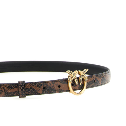 PINKO Brown Calfskin Thin Belt