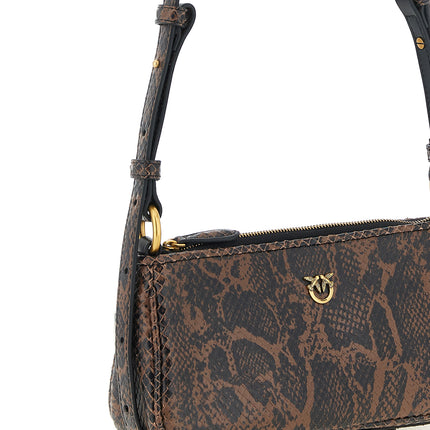 PINKO Brown Calfskin Crossbody Bag