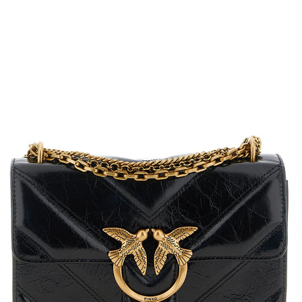 PINKO Black Calfskin Crossbody Bag