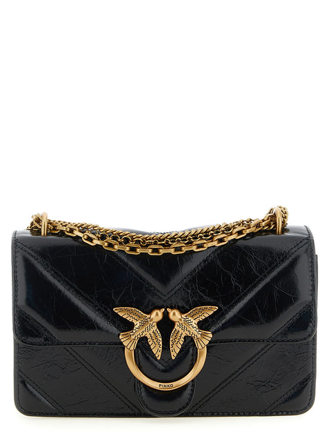 PINKO Black Calfskin Crossbody Bag