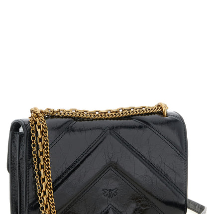 PINKO Black Calfskin Crossbody Bag