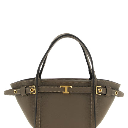 Tod's Gray Calfskin Tote Bag