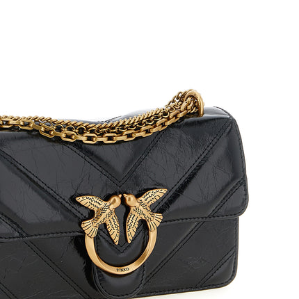PINKO Black Calfskin Crossbody Bag