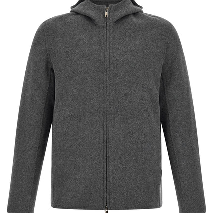 GIORGIO BRATO Gray Wool Full-Length Jacket