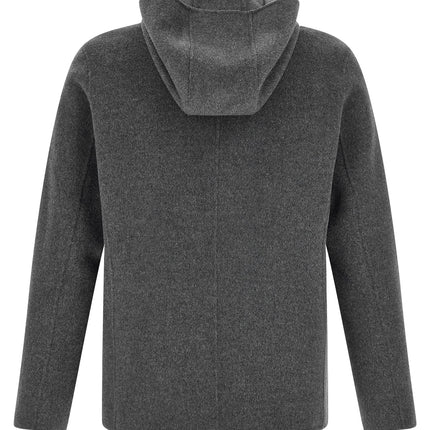 GIORGIO BRATO Gray Wool Full-Length Jacket