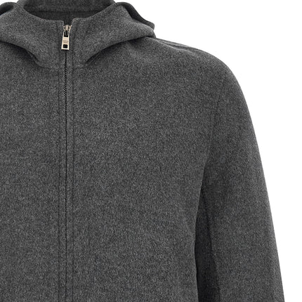 GIORGIO BRATO Gray Wool Full-Length Jacket