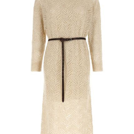 Brunello Cucinelli Beige Polyamide Midi Dress