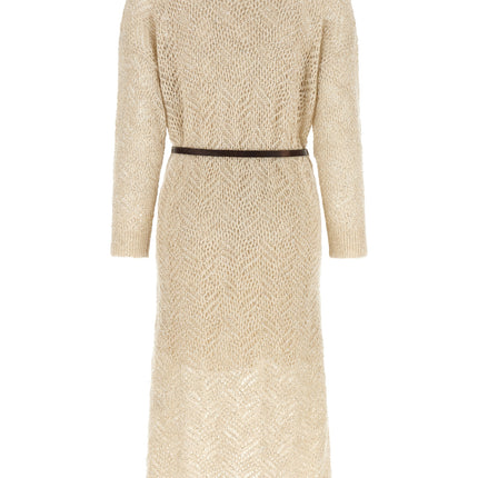 Brunello Cucinelli Beige Polyamide Midi Dress