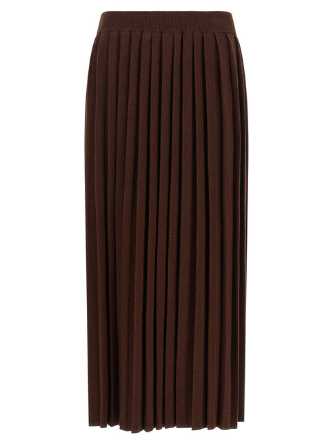 Fabiana Filippi Brown Virgin Wool Midi Skirt