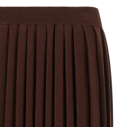 Fabiana Filippi Brown Virgin Wool Midi Skirt