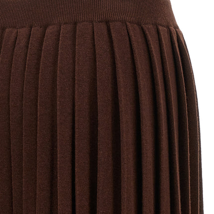 Fabiana Filippi Brown Virgin Wool Midi Skirt