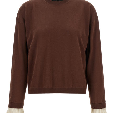 Fabiana Filippi Brown Virgin Wool Cardigan