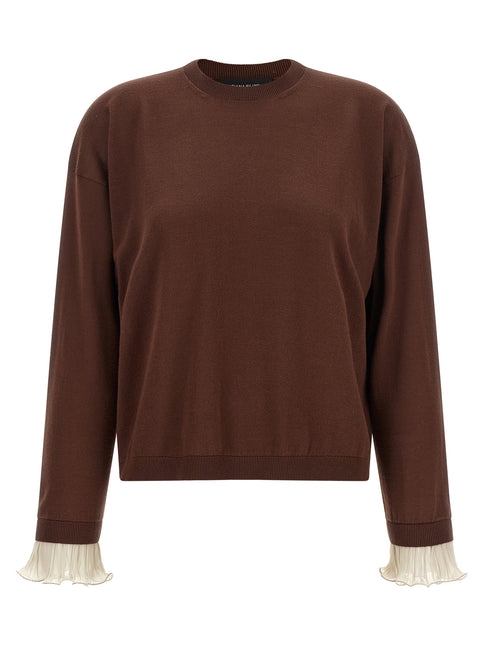 Fabiana Filippi Brown Virgin Wool Cardigan