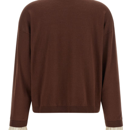 Fabiana Filippi Brown Virgin Wool Cardigan
