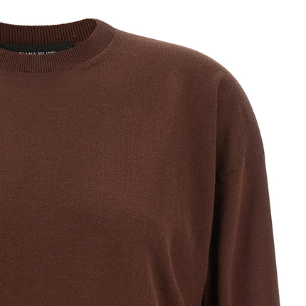 Fabiana Filippi Brown Virgin Wool Cardigan