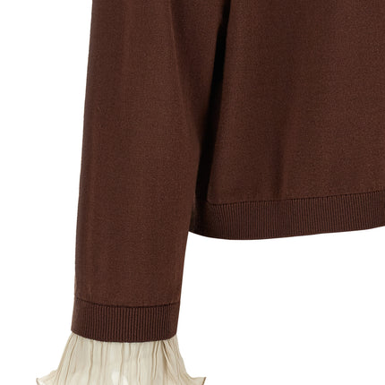 Fabiana Filippi Brown Virgin Wool Cardigan