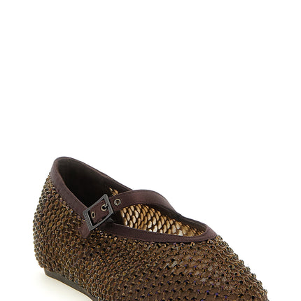 LE SILLA Brown Polyamide Ballet Flats