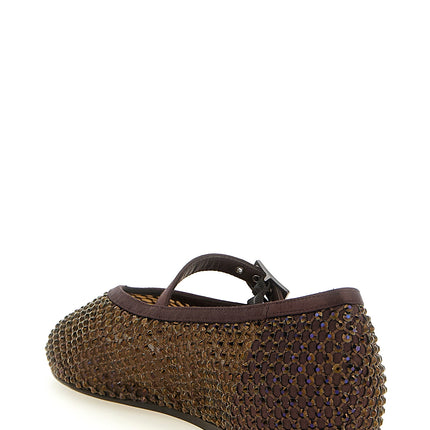 LE SILLA Brown Polyamide Ballet Flats