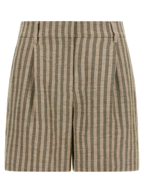 Brunello Cucinelli Bicolor Linen Bermuda Shorts Brunello Cucinelli