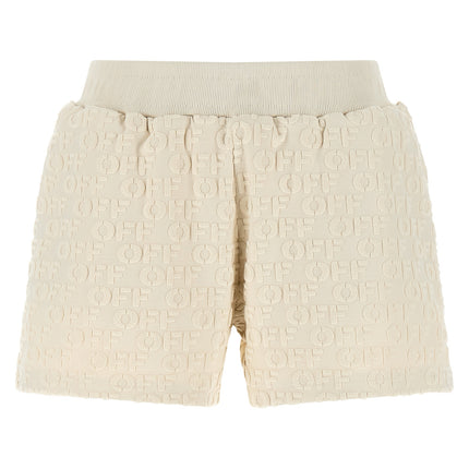 Off-White Beige Cotton Bermuda Shorts