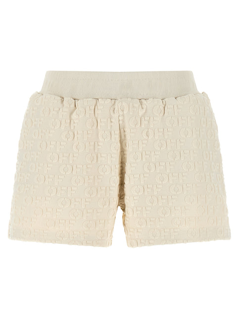Off-White Beige Cotton Bermuda Shorts