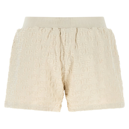 Off-White Beige Cotton Bermuda Shorts