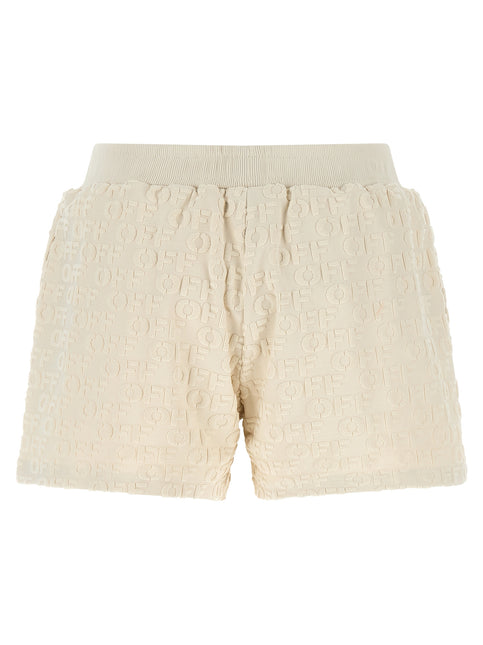 Off-White Beige Cotton Bermuda Shorts