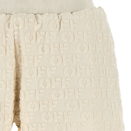 Off-White Beige Cotton Bermuda Shorts