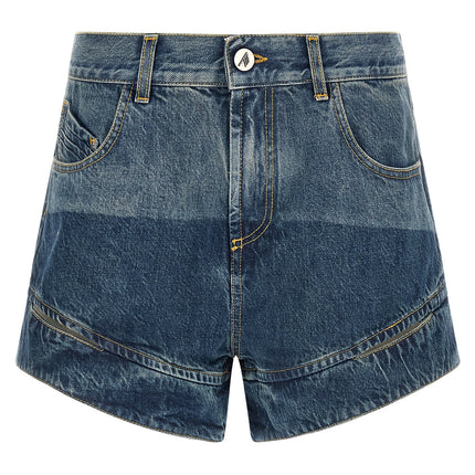 The Attico Blue Cotton Bermuda Shorts The Attico