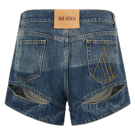 The Attico Blue Cotton Bermuda Shorts The Attico