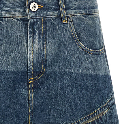 The Attico Blue Cotton Bermuda Shorts The Attico