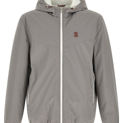 Brunello Cucinelli Gray Polyamide Shell Jacket