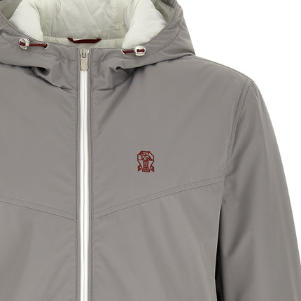 Brunello Cucinelli Gray Polyamide Shell Jacket