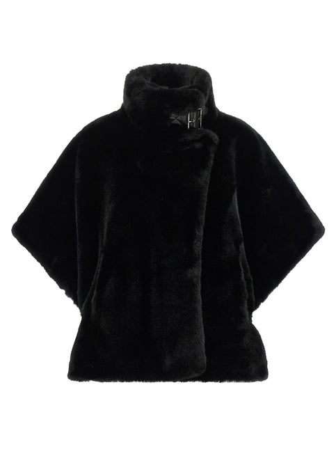PINKO Black Polyester Coat PINKO