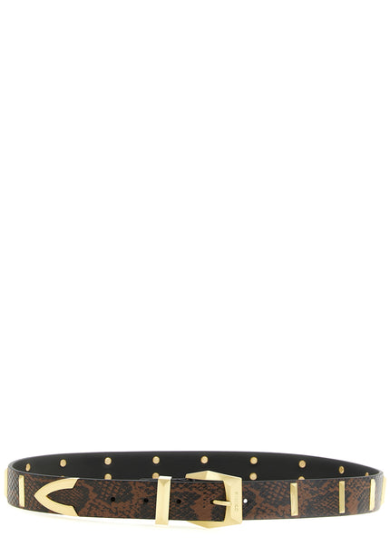 PINKO Gray Calfskin Regular Belt PINKO