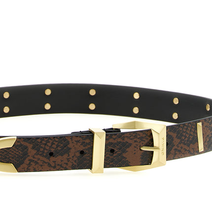 PINKO Gray Calfskin Regular Belt PINKO