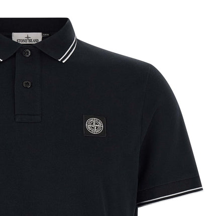 Stone Island Blue Cotton Polo Shirt