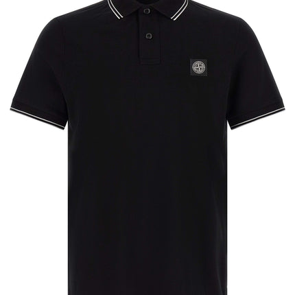 Stone Island Black Cotton Polo Shirt Stone Island
