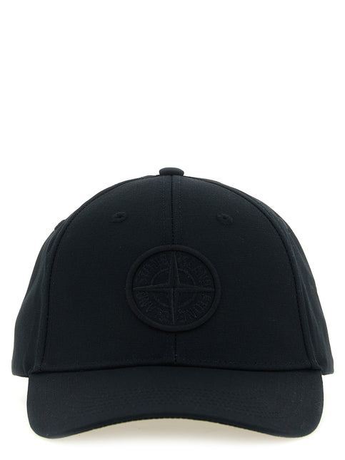 Stone Island Black Cotton Cap (Baseball Hat)