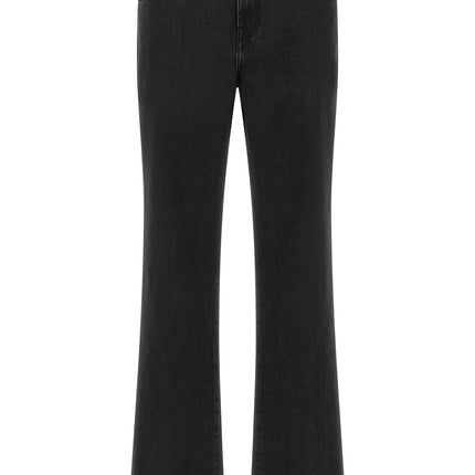 7 For All Mankind Black Cotton Flared Jeans