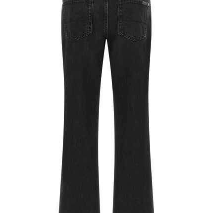 7 For All Mankind Black Cotton Flared Jeans