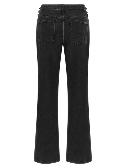 7 For All Mankind Black Cotton Flared Jeans 7 For All Mankind